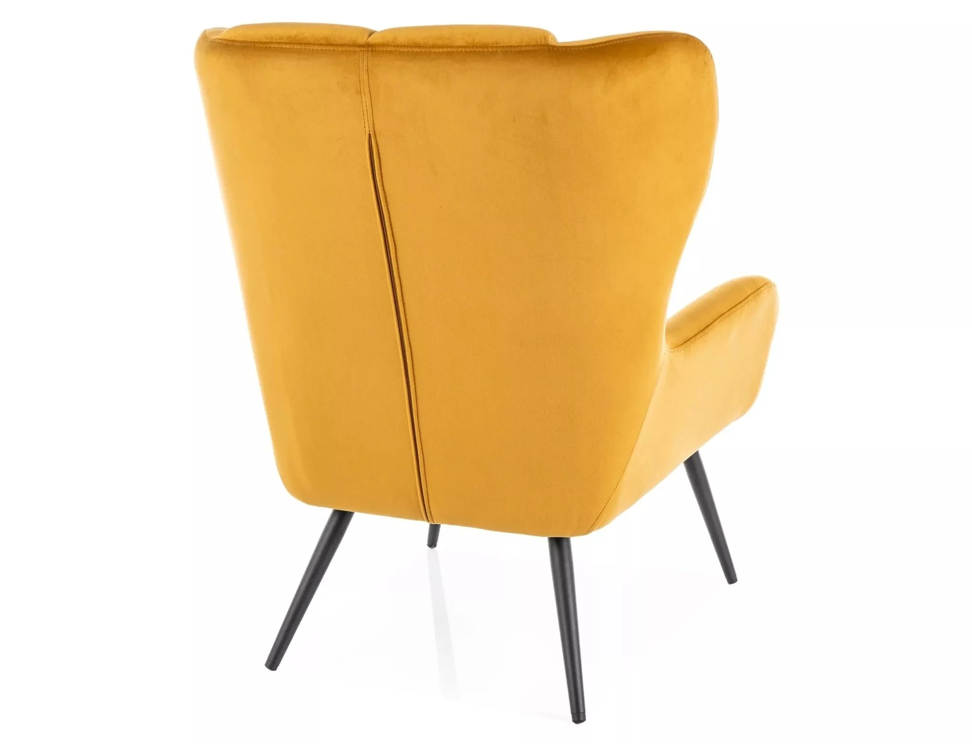 Fotoliu LOUIS, stofa catifelata galben - Bluvel 68, 75x87x91 cm - Image 3
