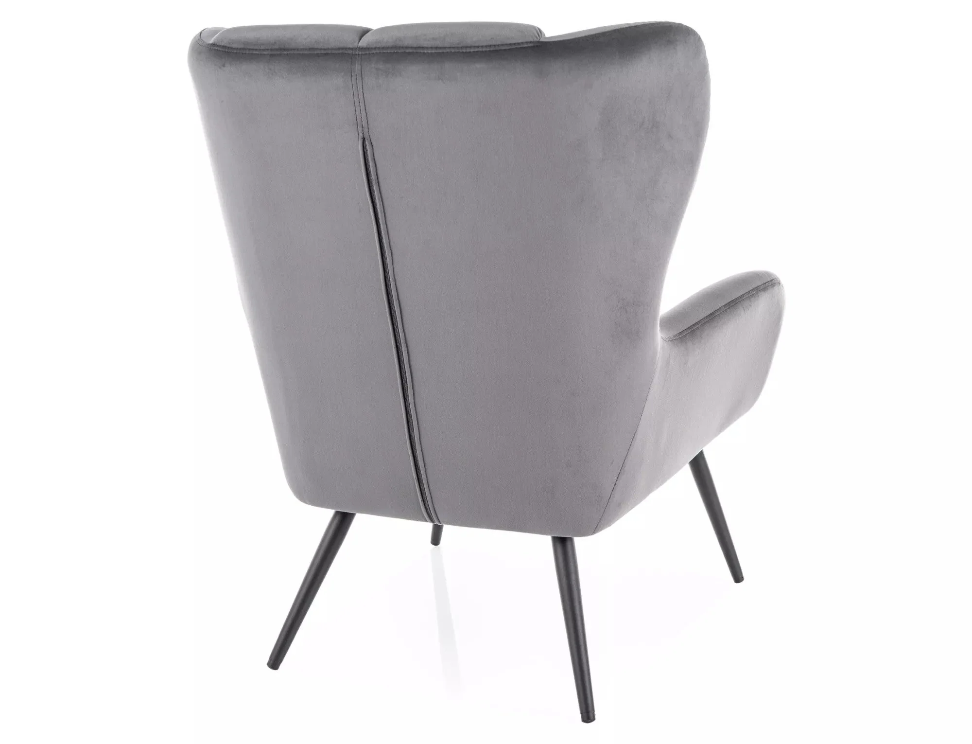 Fotoliu LOUIS, stofa catifelata gri - Bluvel 14, 75x87x91 cm - Image 3