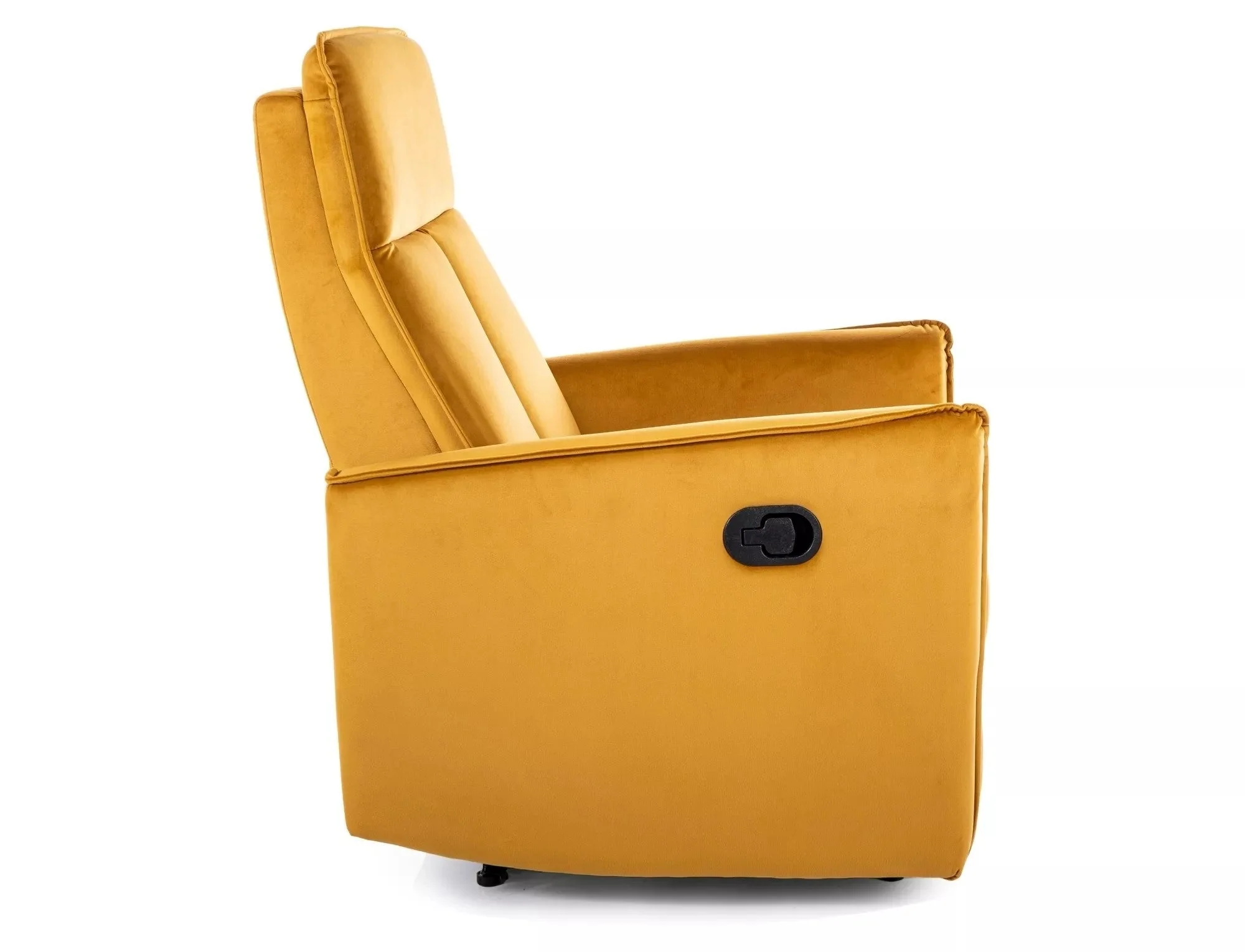 Fotoliu recliner NIKOS, stofa catifelata galben - Bluvel 68, 72x86/159x105 cm - Image 3